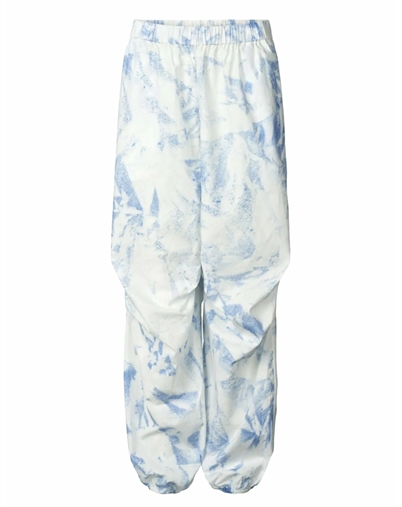 Rabens Saloner - Limar Fracture Elastic Hem Bukser - Blue White